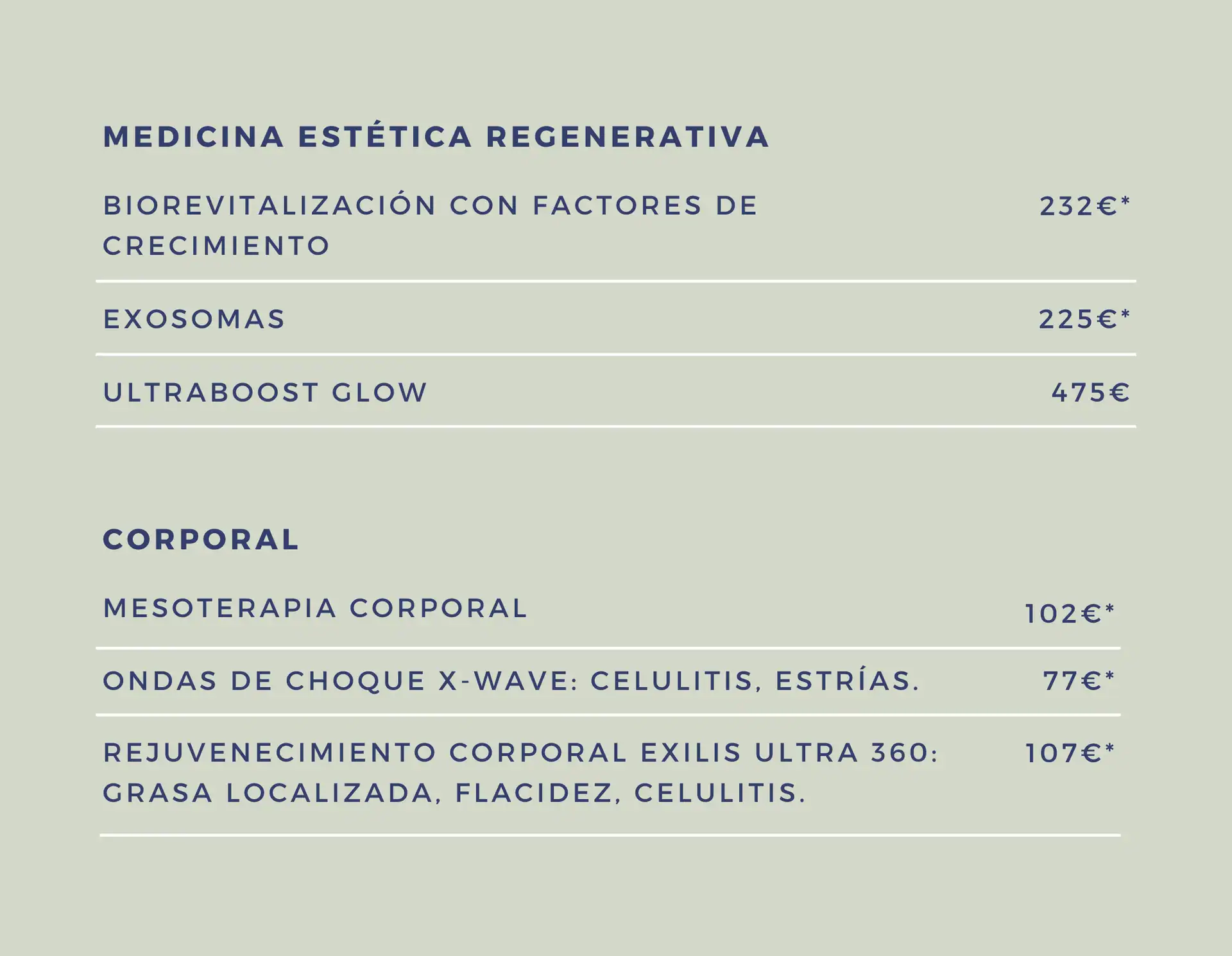 Medicina Estética Generativa precios leboost 2026