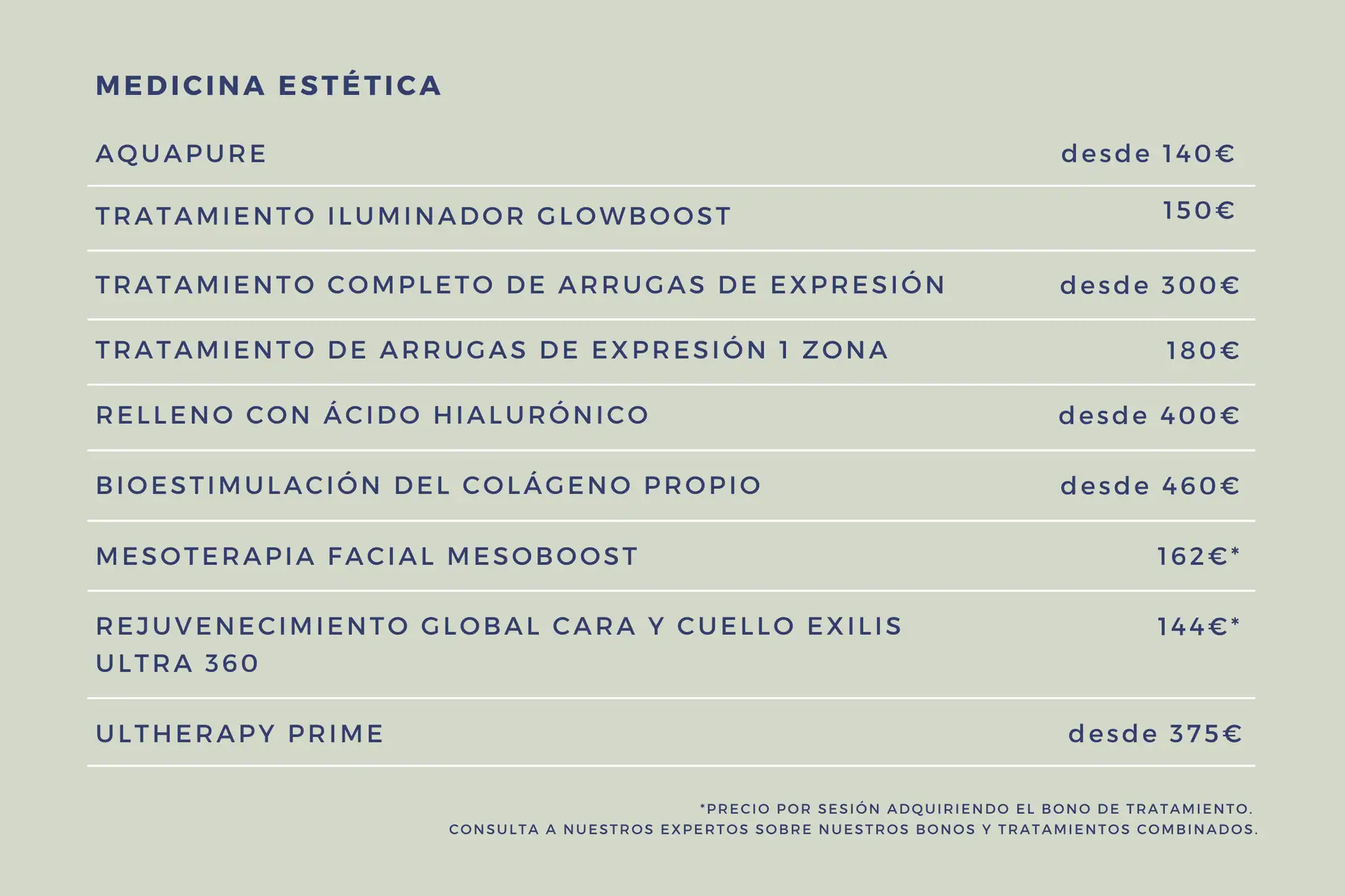 Medicina Estética precios leboost 2026